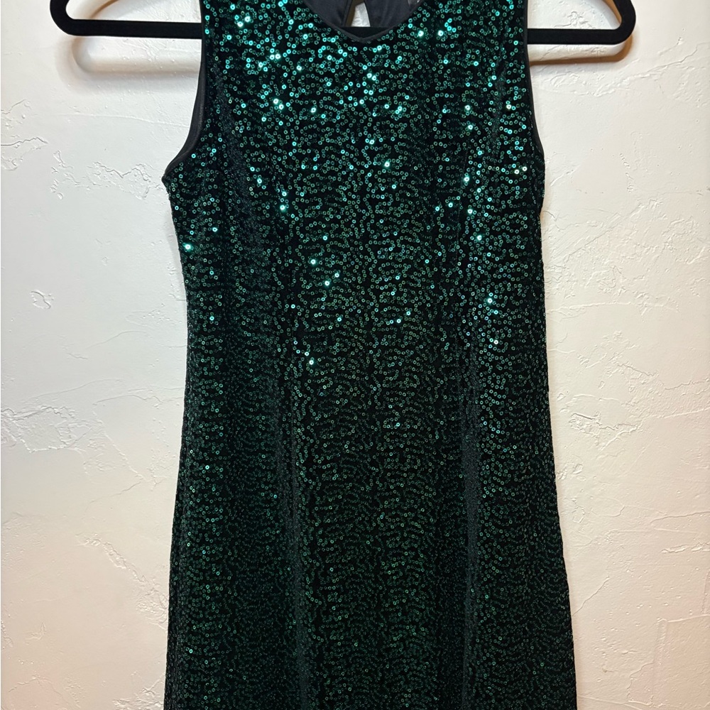 Zunie Emerald Green Sequin Dress | Tag Size 12 | Petite / Runs Small